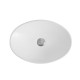 490*350*95mm Bathroom Oval Above Counter Gloss White Ceramic Wash Vessel Basin